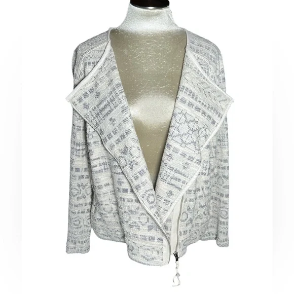 Cato Cream and Gray tweed biker Jacket 18W - Picture 2 of 8